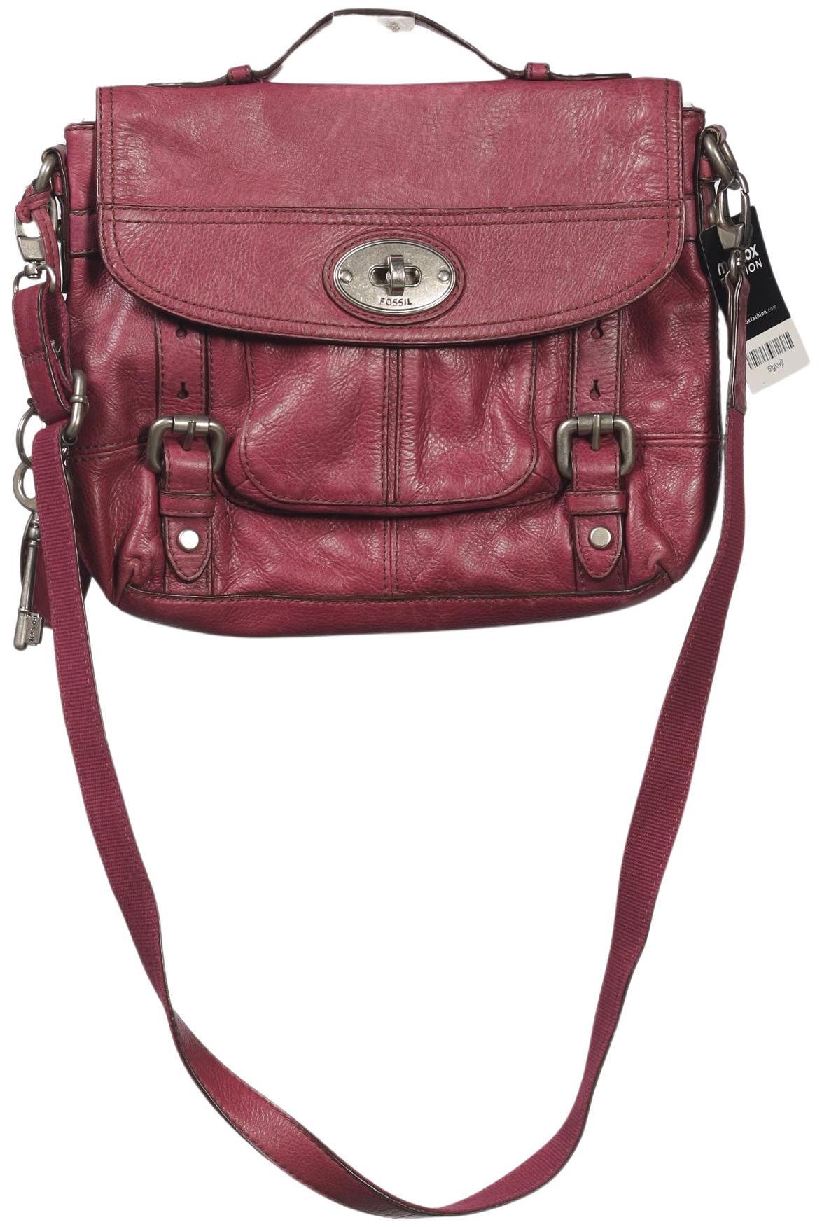 Fossil Damen Handtasche gross Leder, Gr. , Rot, Leder
