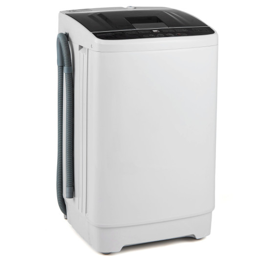 Costway Full Automatic Washing Machine with 8 Preset Programs 6 Water Levels and Built-in Drain Pump-Gray