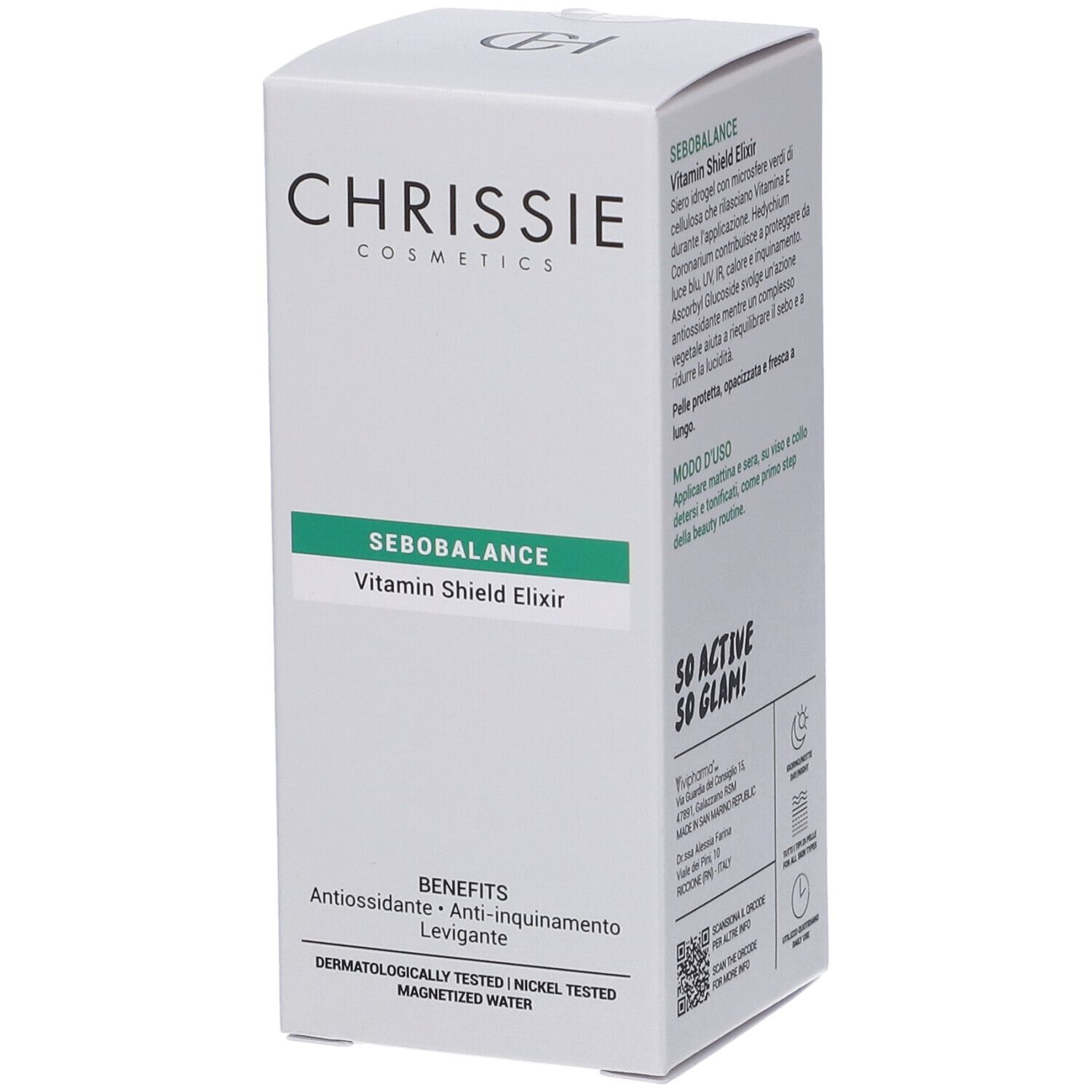 Chrissie Cosmetics Siero Viso Sebobalance Vitamin Shield Elixir 35 ml