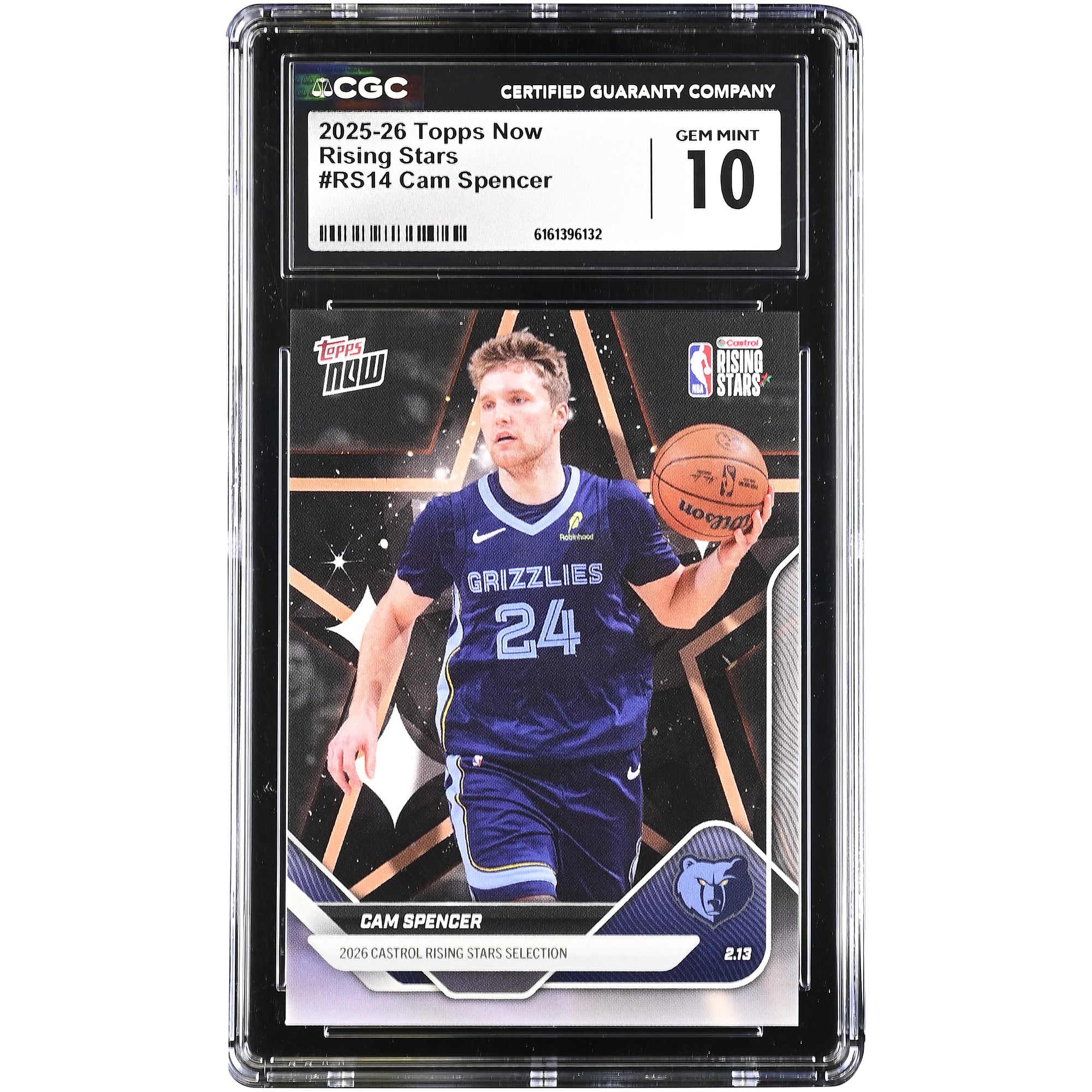 Carte Cam Spencer Memphis Grizzlies 2025-26 Topps Now Rising Stars #RS14 authentifiée CGC (10 cartes) - Fanatics FR