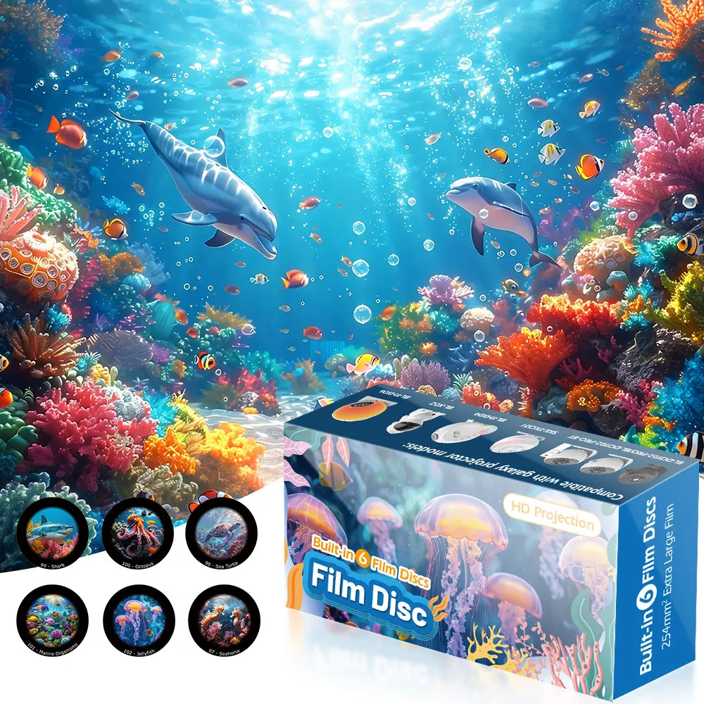 Galaxy-Projektor, Disc-Projektor, 4K, austauschbare 6 HD-Galaxy-Discs, Nachtlicht-Projektor, Sternenhimmel-Lampe (Gerät nicht im Lieferumfang enthalten)