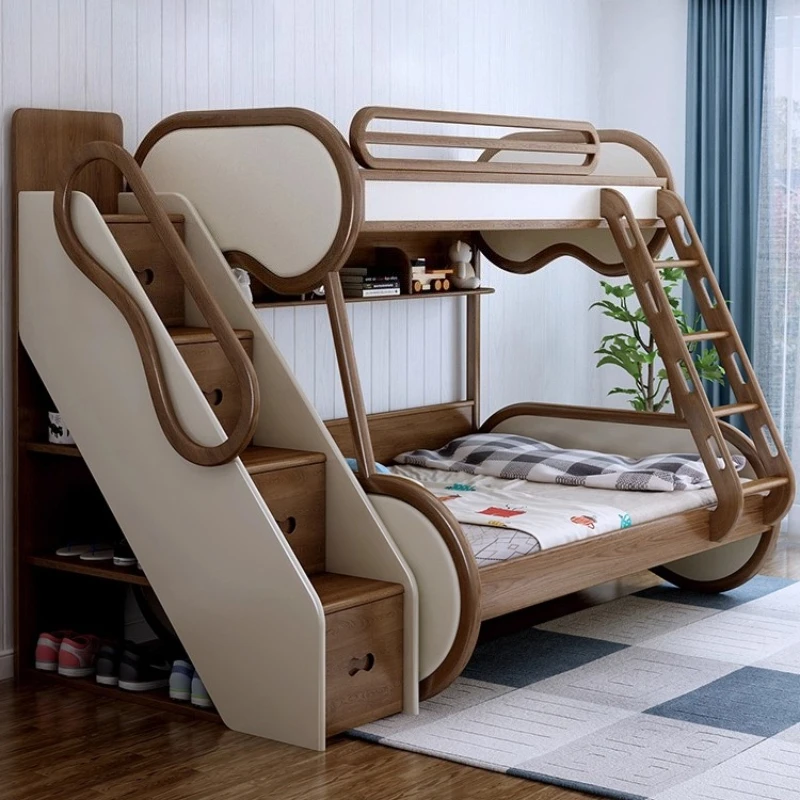 120x200 135x200 150x200 cm Modernes Luxus-Etagenbett aus Eschenholz für 2 Personen Doppel-Hochbett Schlafzimmermöbel Bettgestell in Vollgröße