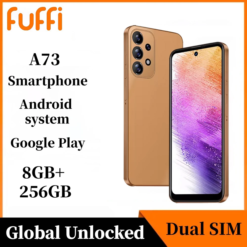 FUFFI A73 Smartphone Android 6.8 inch Phone 8GB RAM 256GB ROM Dual SIM Mobile phone Google Play Store 13+32MP 6800mAh Cellphones