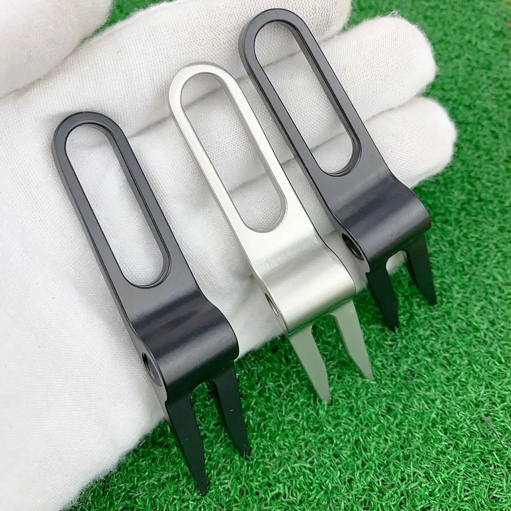 Outil de réparation de divot de golf en alliage de zinc, outil de réparation de gazon, fourche de golf pliable, outil de levage de trou de golf, outil de réparation de divot de golf, outil d'entraînement de golf