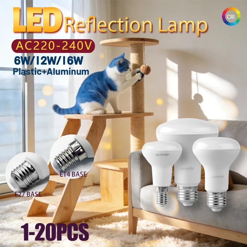 1-20 Stück LED-Glühbirne E27 E14 R50 R63 R80 Badlampe Pilzform-Glühbirne AC 220V 240V 6W 10W 12W Flimmerfreies Warmweißes Licht 3000K 6000K