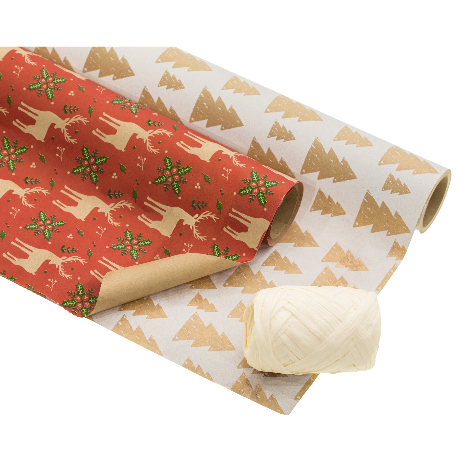 Geschenkpapier-Set Weihnachten, aus Kraftpapier