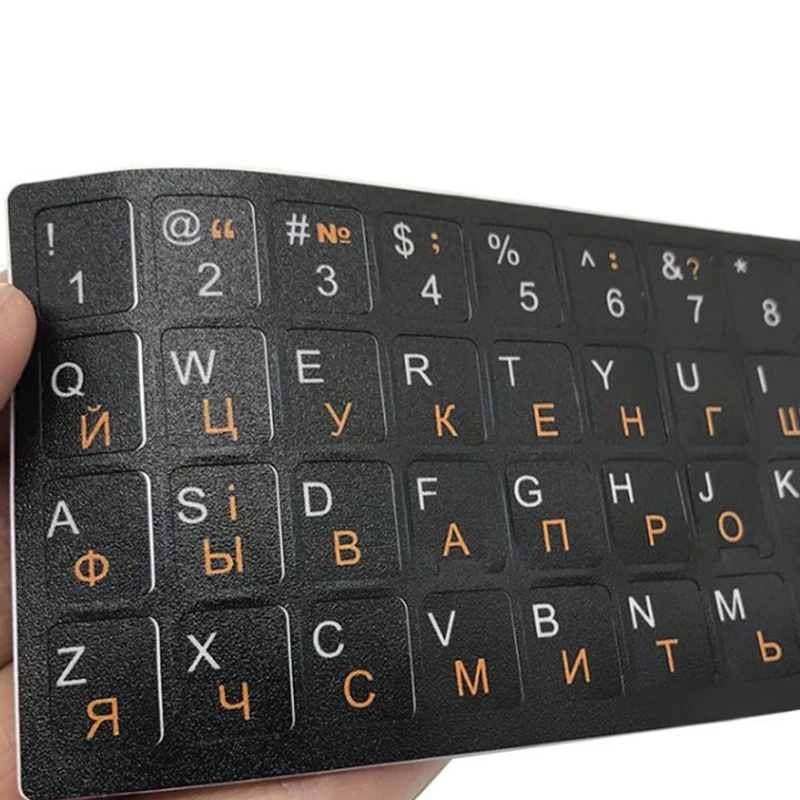 Autocollant de clavier en langue ukrainienne, alphabet durable, fond noir, pour PC portable, accessoire pour clavier d