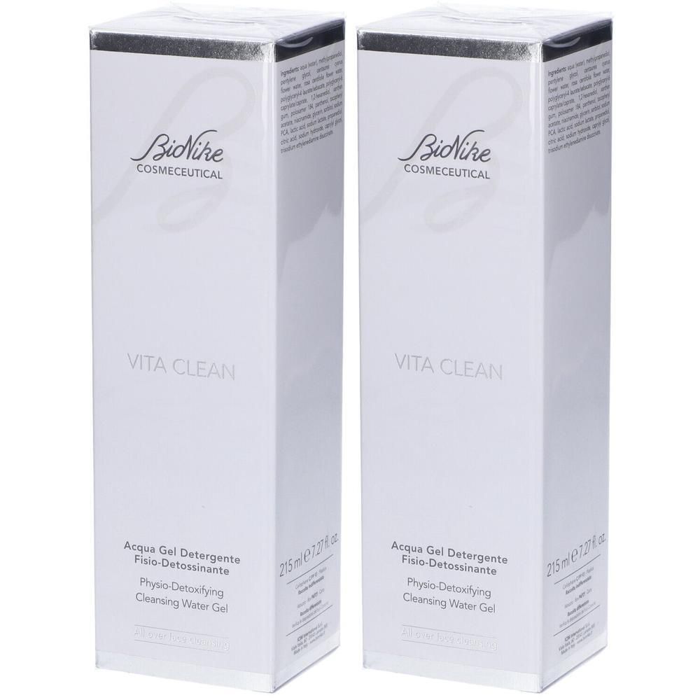 Bionike Vita Clean Acqua Gel Detergente Fisio-Detossinante 2x215 ml