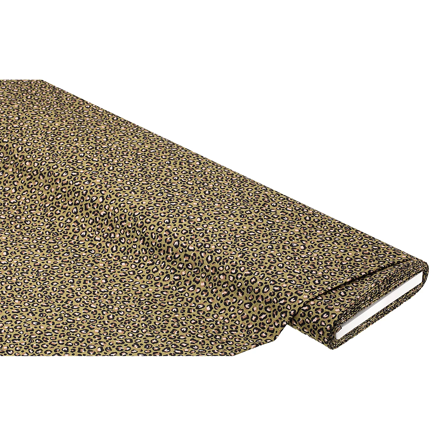 Baumwollstoff Leo-Print Mona, khaki-color