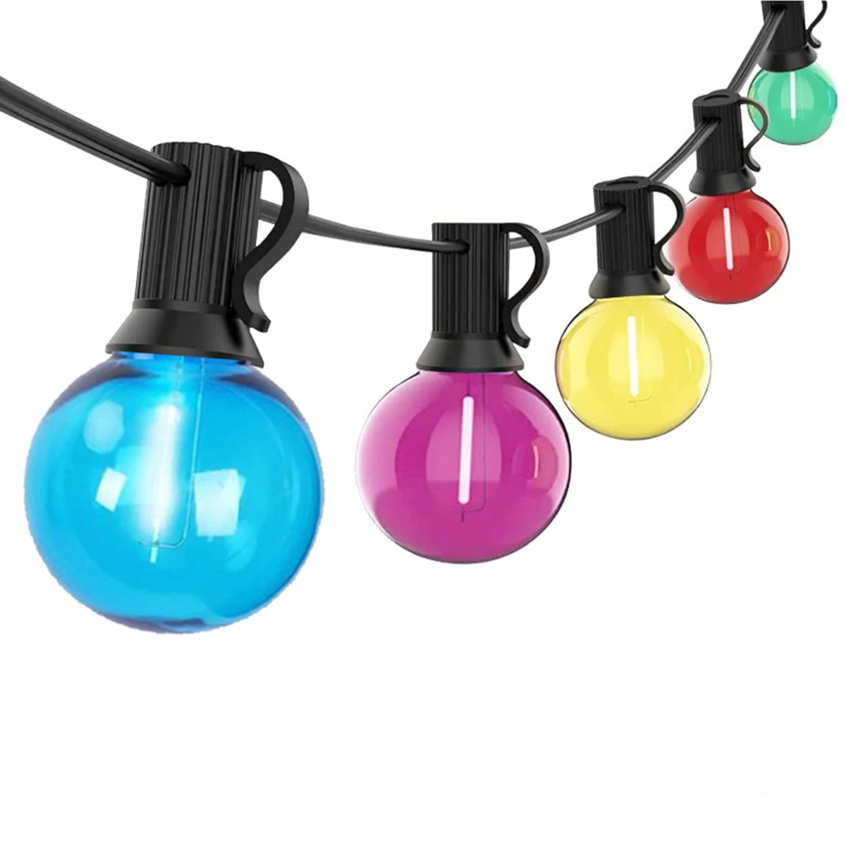 G40 LED-Lichterkette, mehrfarbig, für den Außenbereich, Terrasse, Party, Globus-Glühbirnen, Lichterkette für Weihnachten, Straße, Garten, Camping, Veranda, Hof, Terrasse, Dekoration