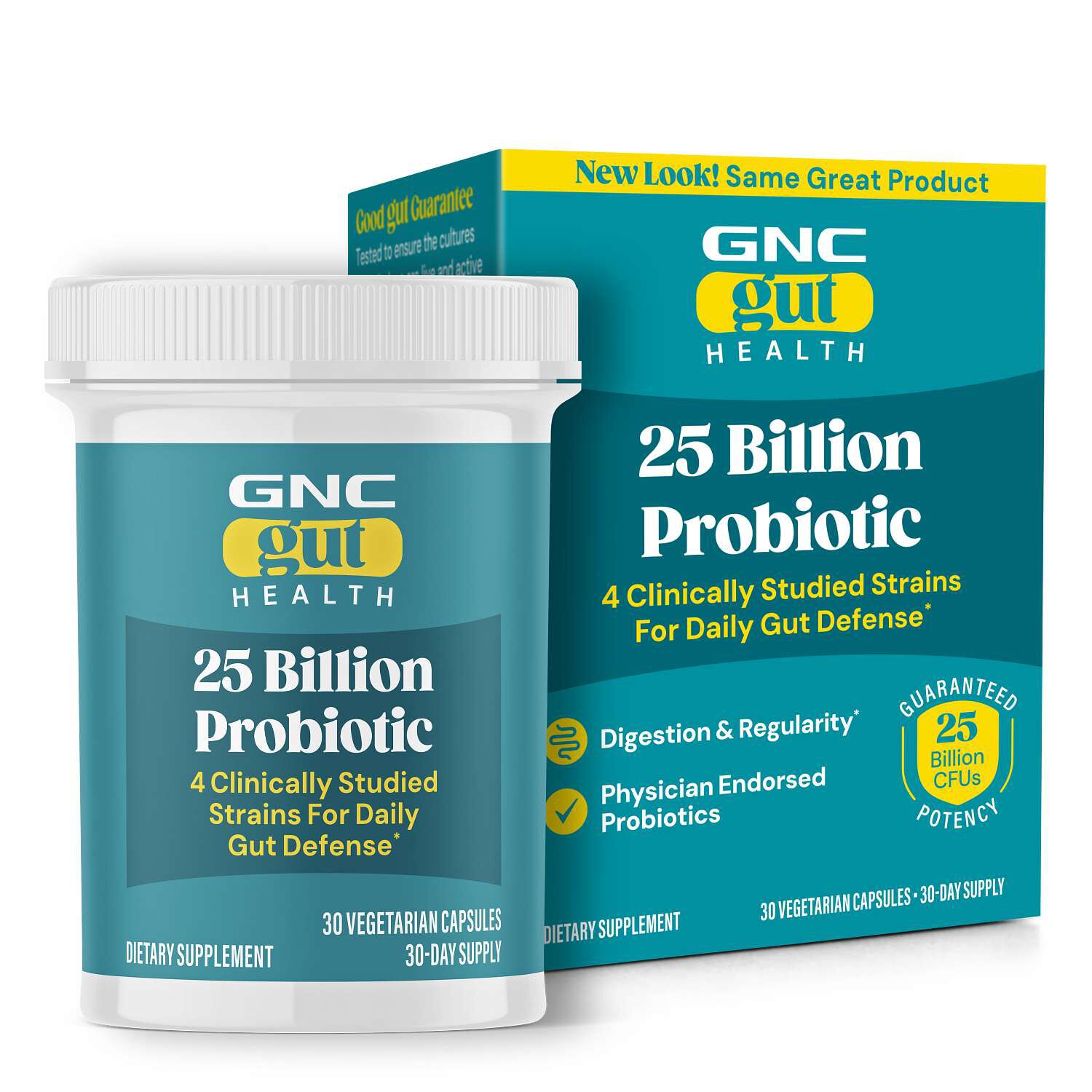 Gut Health 25 Billion Probiotic Healthy - 30 Vegetarian Capsules (30 Servings)