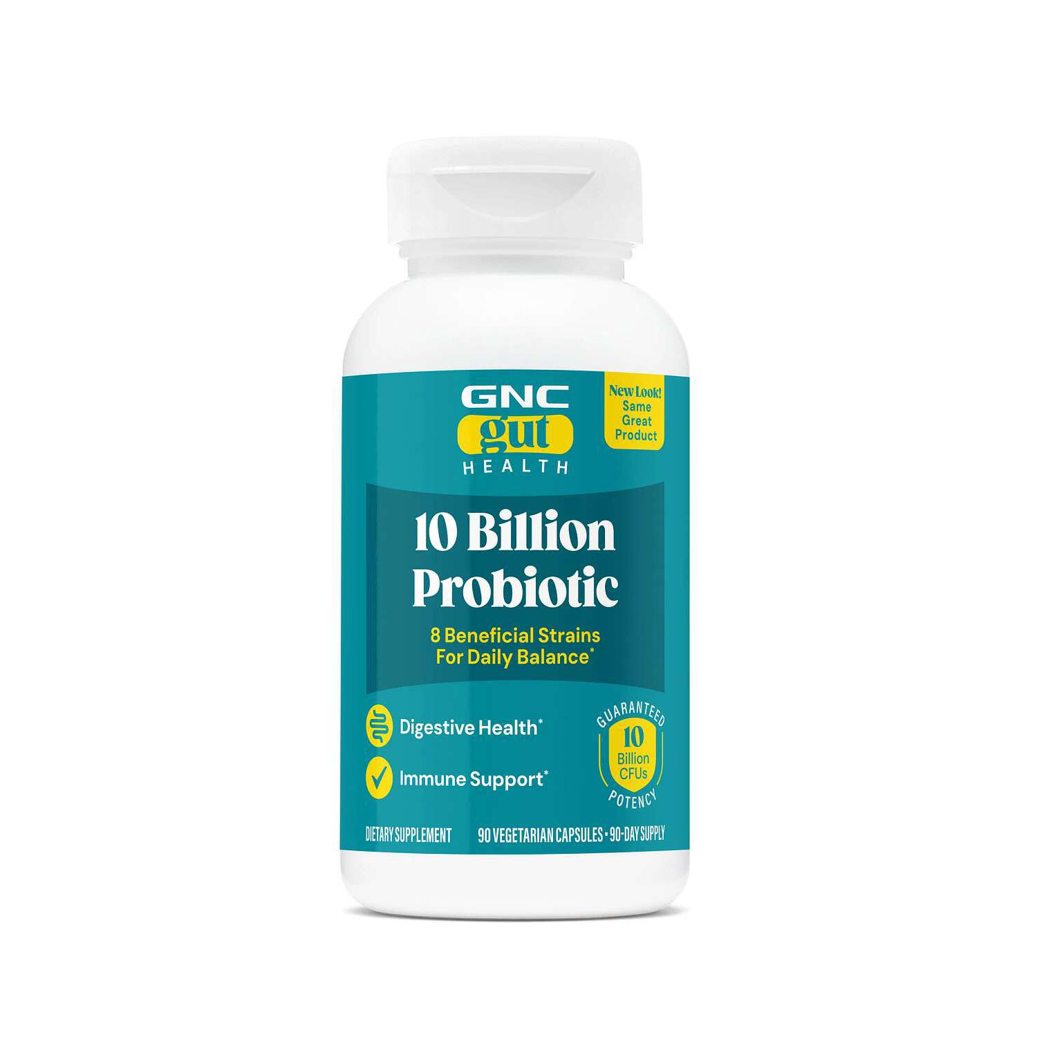 Gut Health 10 Billion Probiotic Healthy - 90 Vegetarian Capsules (90 Servings)