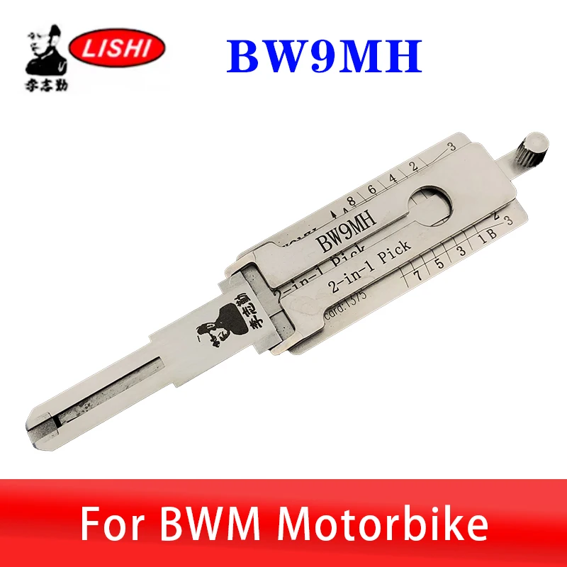 Outil de décodage 2-en-1 LISHI BW9MH pour moto BMW, outil d'ouverture de porte de voiture, outil de crochetage de serrure, outil de serrurier, outil de copie de clé