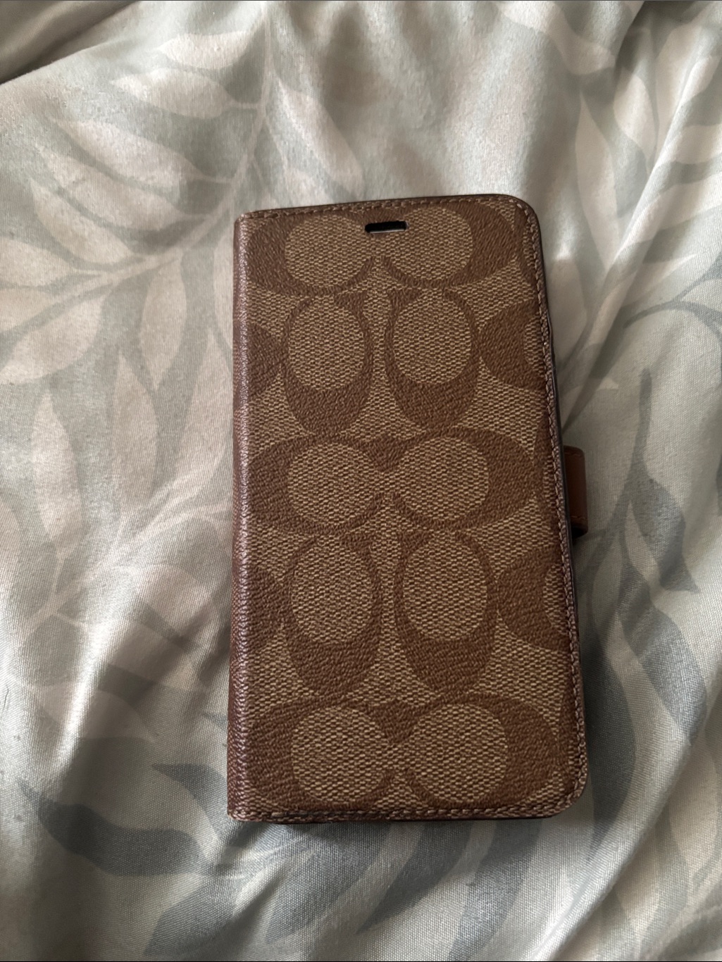 Coach Cell Phones & Accessories | Coach Brown Signature Folio Phone Case | Color: Brown | Size: Os