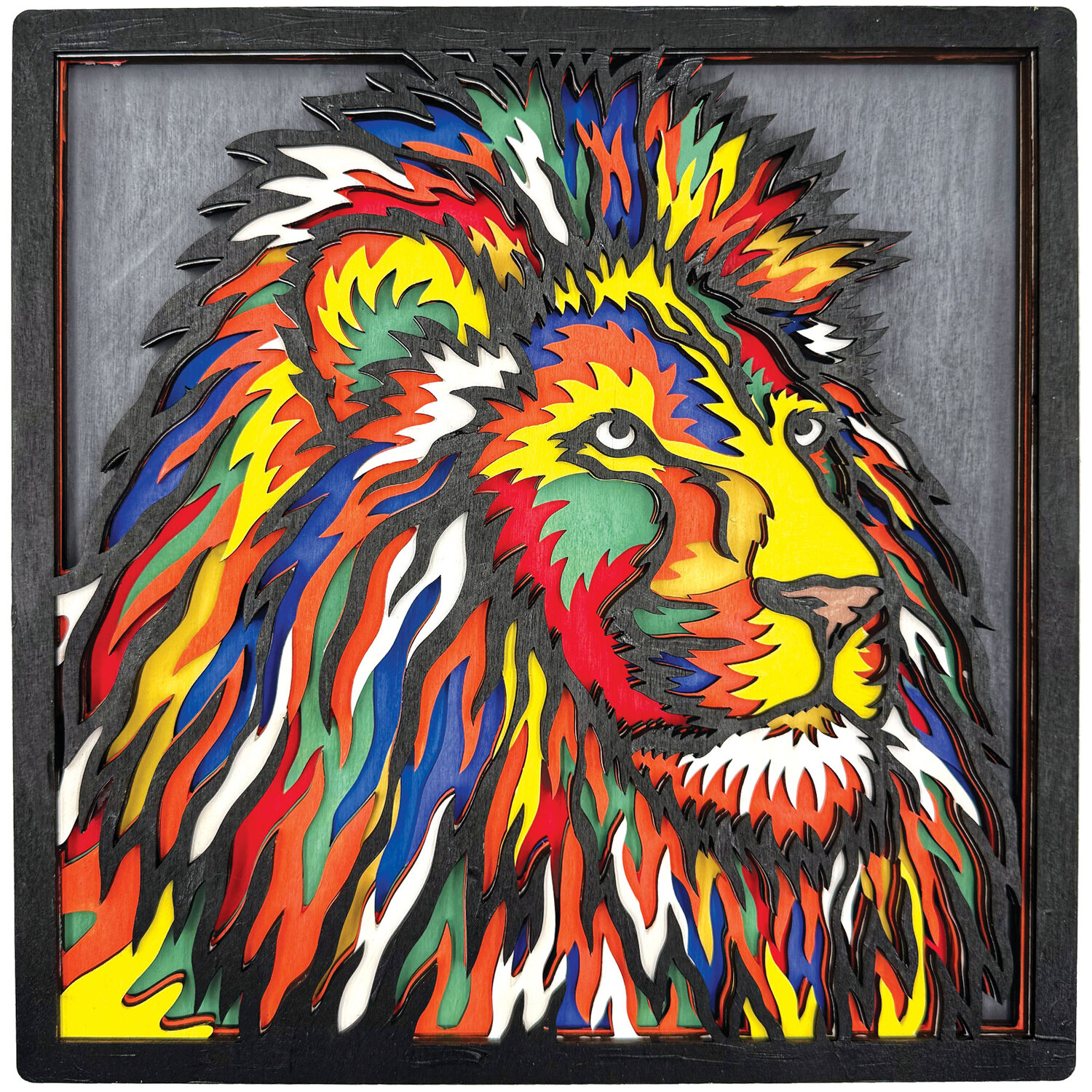 Wood-Art Löwe, 25 x 25 cm