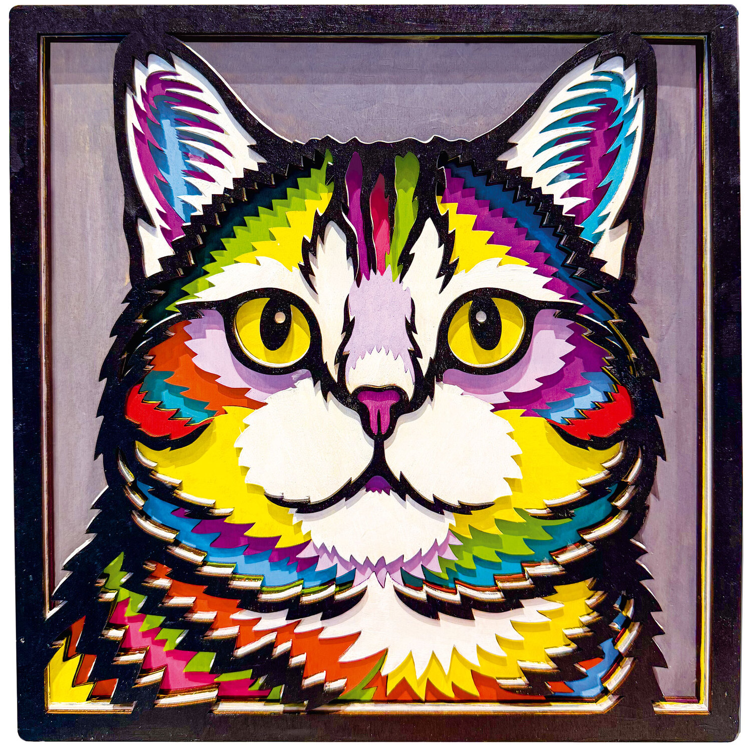 Wood-Art "chat", 25 x 25 cm