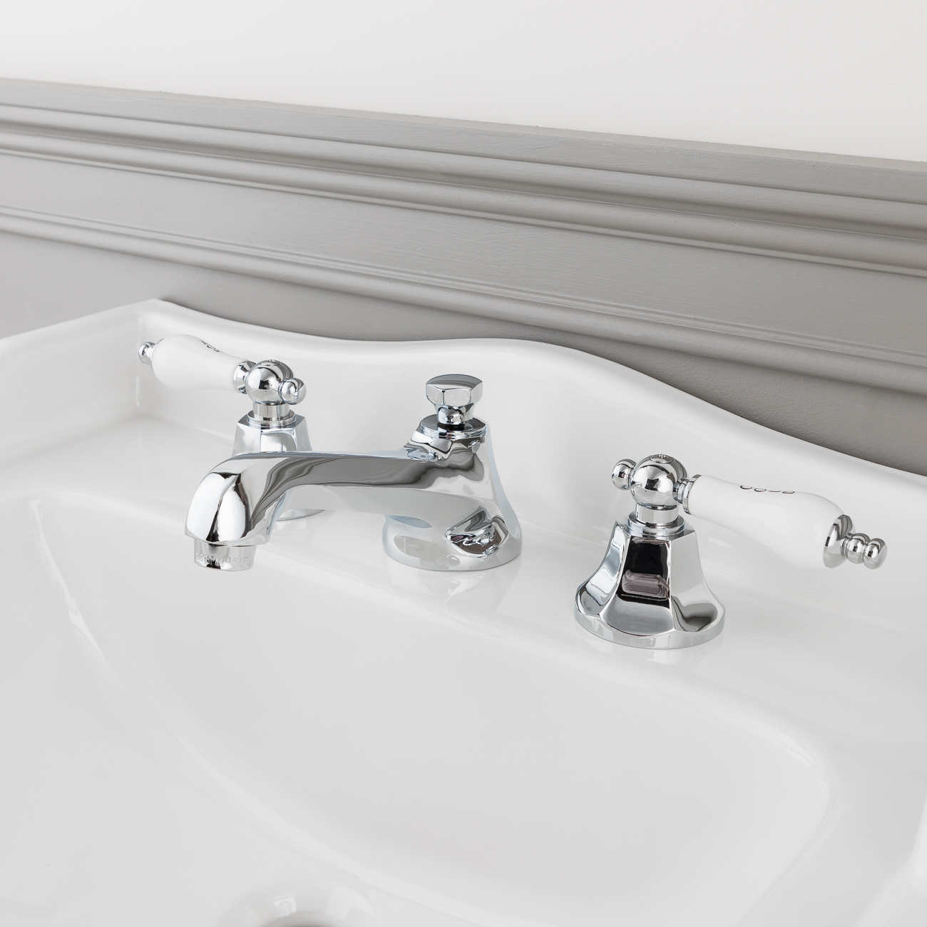 Randolph Morris Randolph Morris Deco Widespread Bathroom Sink Faucet-Porcelain Lever Handles-Matte Black RMB616PL-MB