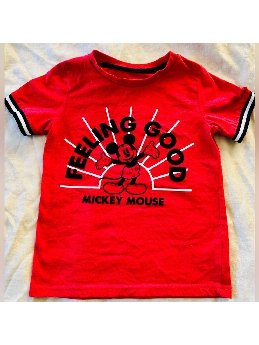Disney Shirts & Tops | Disney Red Mickey Mouse Feeling Good Tee Unisex Kids | Color: Black/Red | Size: 5t