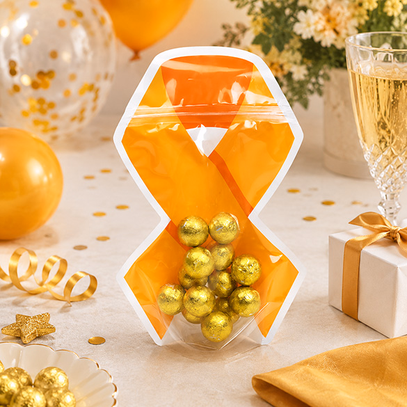 Orange Awareness Ribbon Shaped Pouch 7