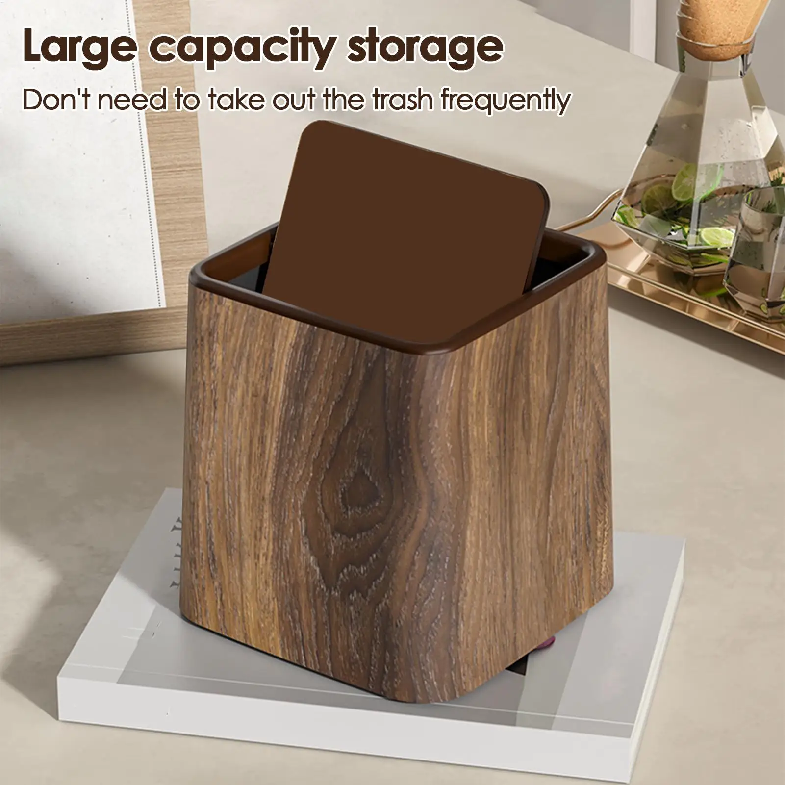 Kleiner Schreibtisch-Mülleimer mit Deckel, Mini-Abfalleimer, platzsparender Desktop-Aufbewahrungsbehälter, Desktop-Zubehör für Schlafzimmer, Kinderzimmer