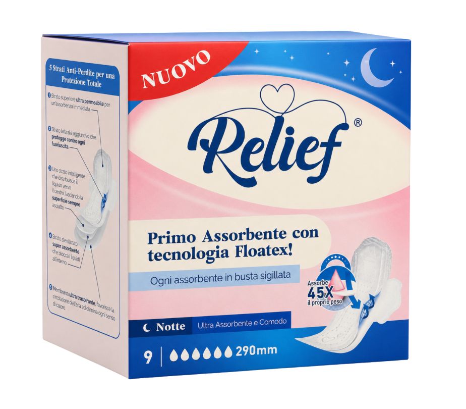 Relief Assorbenti Notte 9 pz
