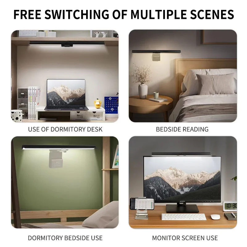 Computer-Monitor-Bildschirm-Lichtleiste LED-Schreibtischlampe Monitor-Lichtleiste Augenschonende Stufenlose Dimm-Beleuchtung Tischlampe für Arbeit und Gaming