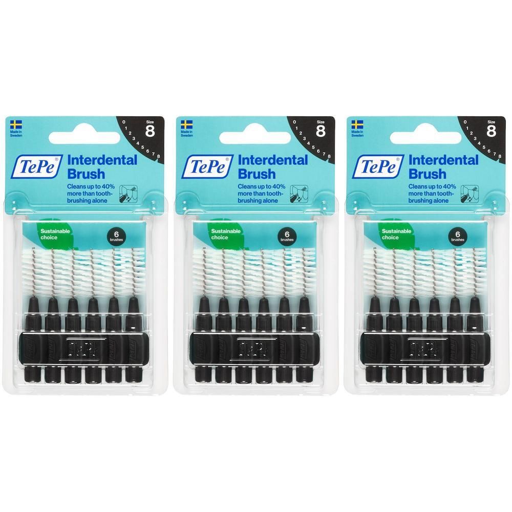 TePe® Original Nero Scovolino Interdentale blister ISO 8 - 1,5 mm 3x6