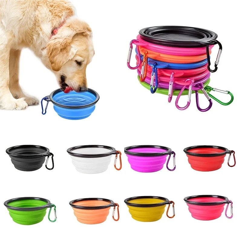 Bol de nourriture pour animaux de compagnie Portable bol TPR Durable nourriture pour chat et chien bol pliable en Silicone pour animaux de compagnie bol de nourriture d'eau en plein air de voyage Portable