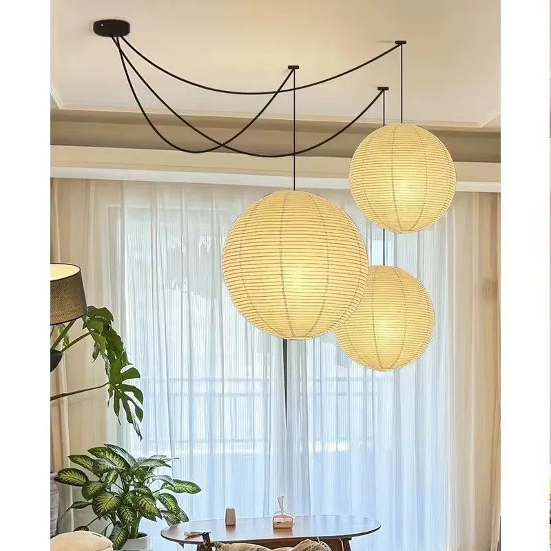 Akari Pendel leuchte Vintage Reispapier Lampen schirme Japanes Stil handgemachte Noguchi Lampe Café Restaurant E27 Küchen insel Lichter