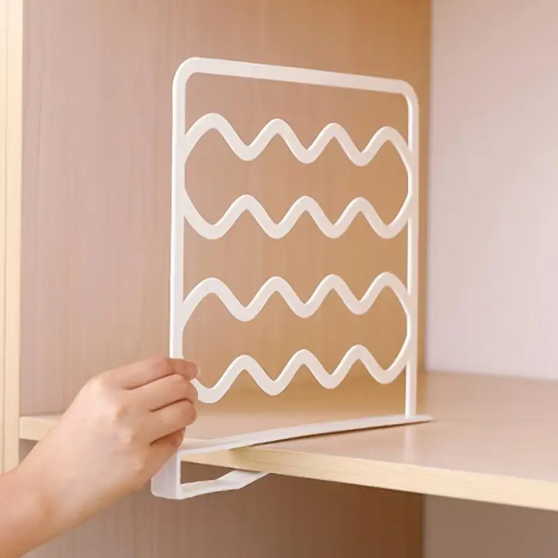 5er-Pack Verstellbare Kunststoff-Regalteiler Weiß Schrank-Organizer Kleiderschrank Bücherregal Trennwand Platzsparender Schrank-Aufbewahrungsregal Schlafzimmer-Schrank-Organizer