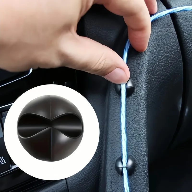 5 Stück schwarze Kabelklemmen, stark haftend, rutschen nicht ab, für Auto-Armaturenbrett, Schreibtisch, Nachttisch, Kabel-Organizer aus Kunststoff