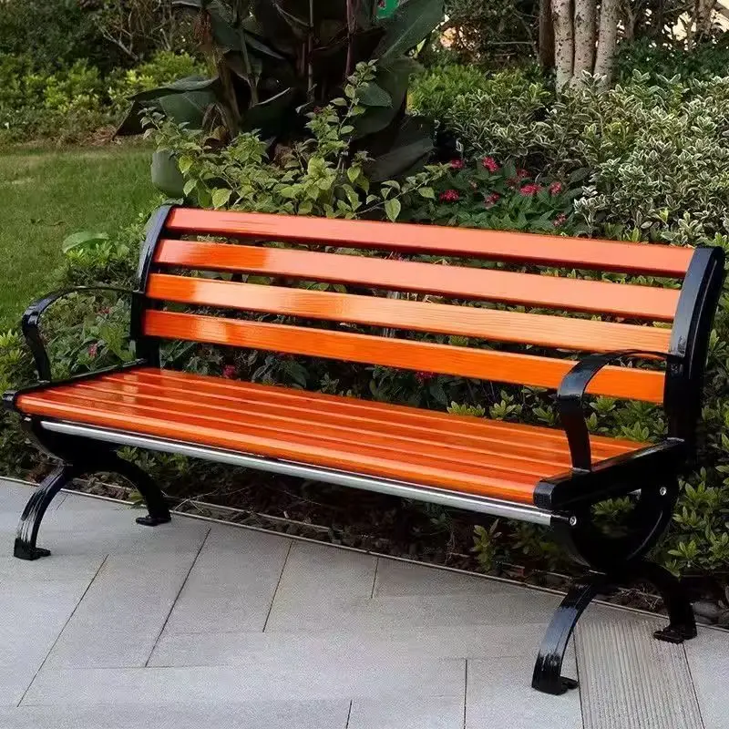Park benches Outdoor outdoor courtyard chairs Solid wood seats Household plastic wood leisure Garden square stools