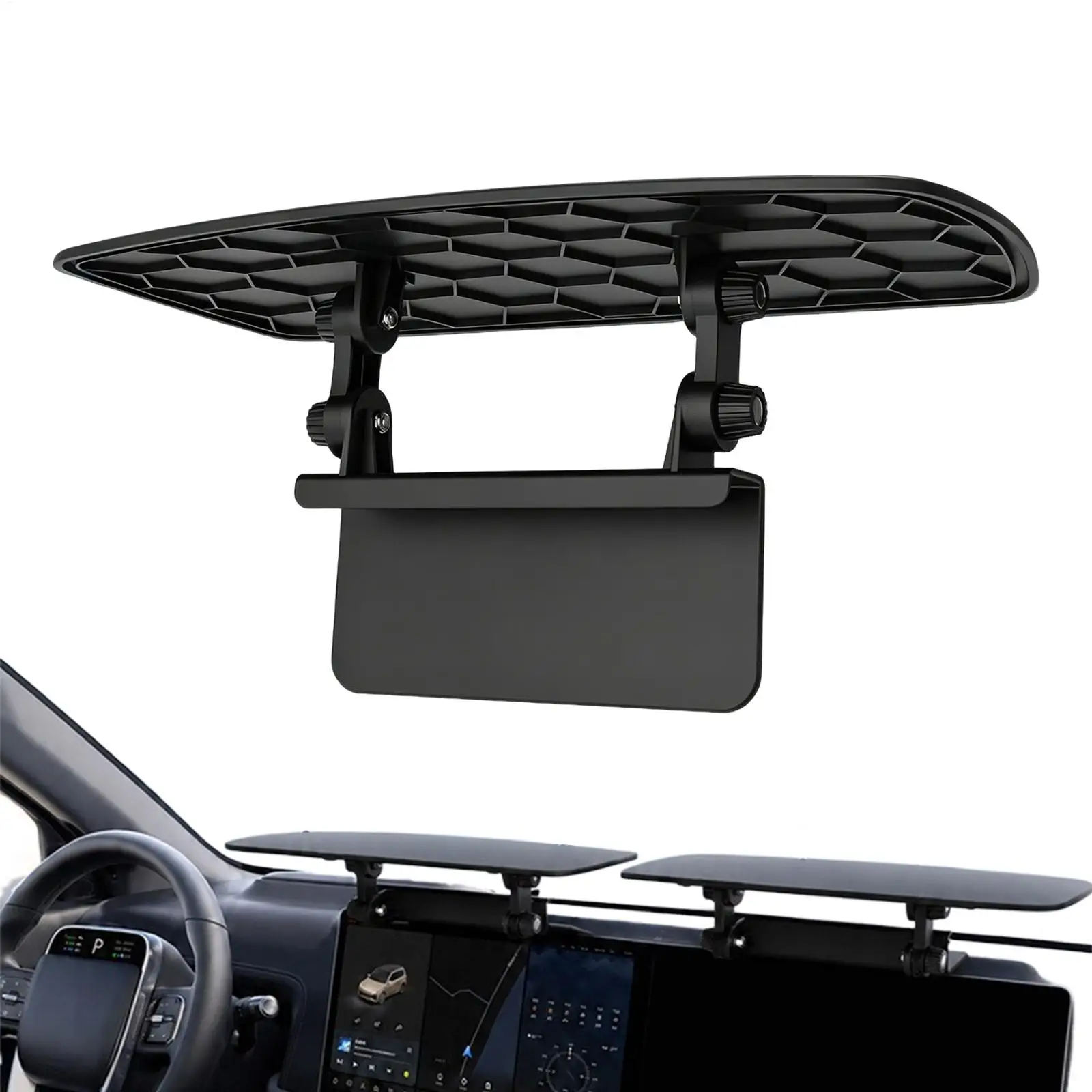 GPS Sun Shade with Adjustable Angle Universal Dashboard Anti-Glare Cover UV Protection GPS Screen Shade for Car SUV Truck RV