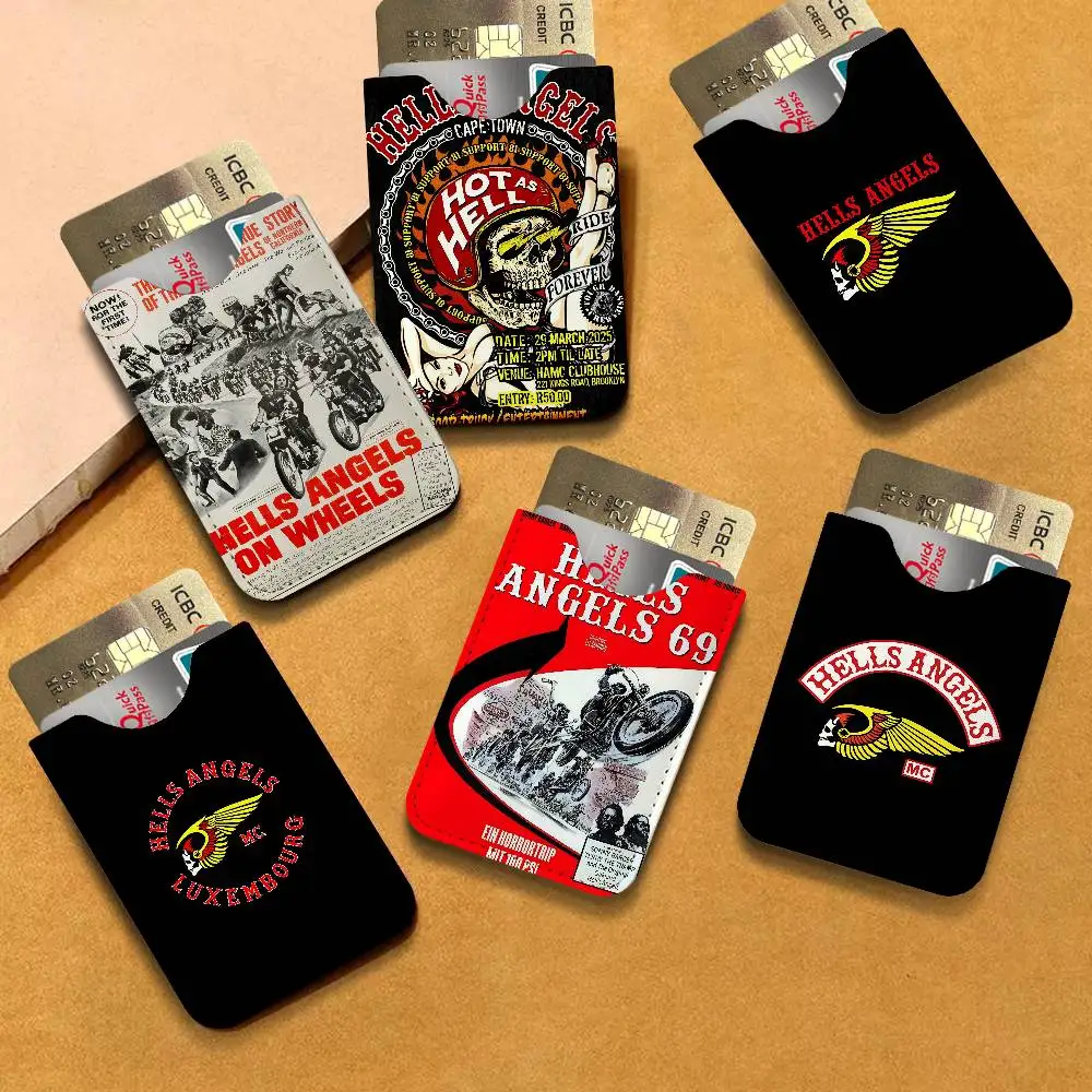 H-Hells A-Angels Moto Cool Mini portefeuille pour cartes en cuir véritable pour homme, ultra fin, portable, pour cartes de crédit et cartes de transport