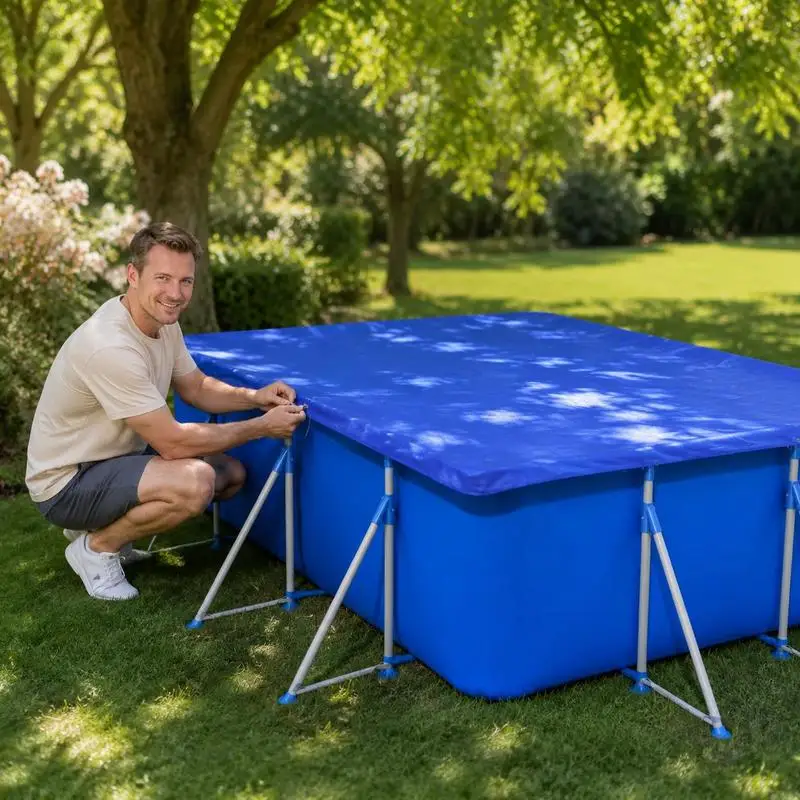 Couverture solaire pour piscine, couverture à bulles pour piscine, couverture de piscine rectangulaire en PE 90 g/m² 540x270 cm, couverture de piscine extérieure, accessoire pour piscine