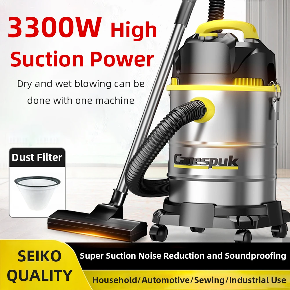 3300W 3 in 1 Household Vacuum Cleaner Large Suction Wet and Dry Vacuum Cleaner Car Seam Cleaner Industrial Vacuum Cleaner