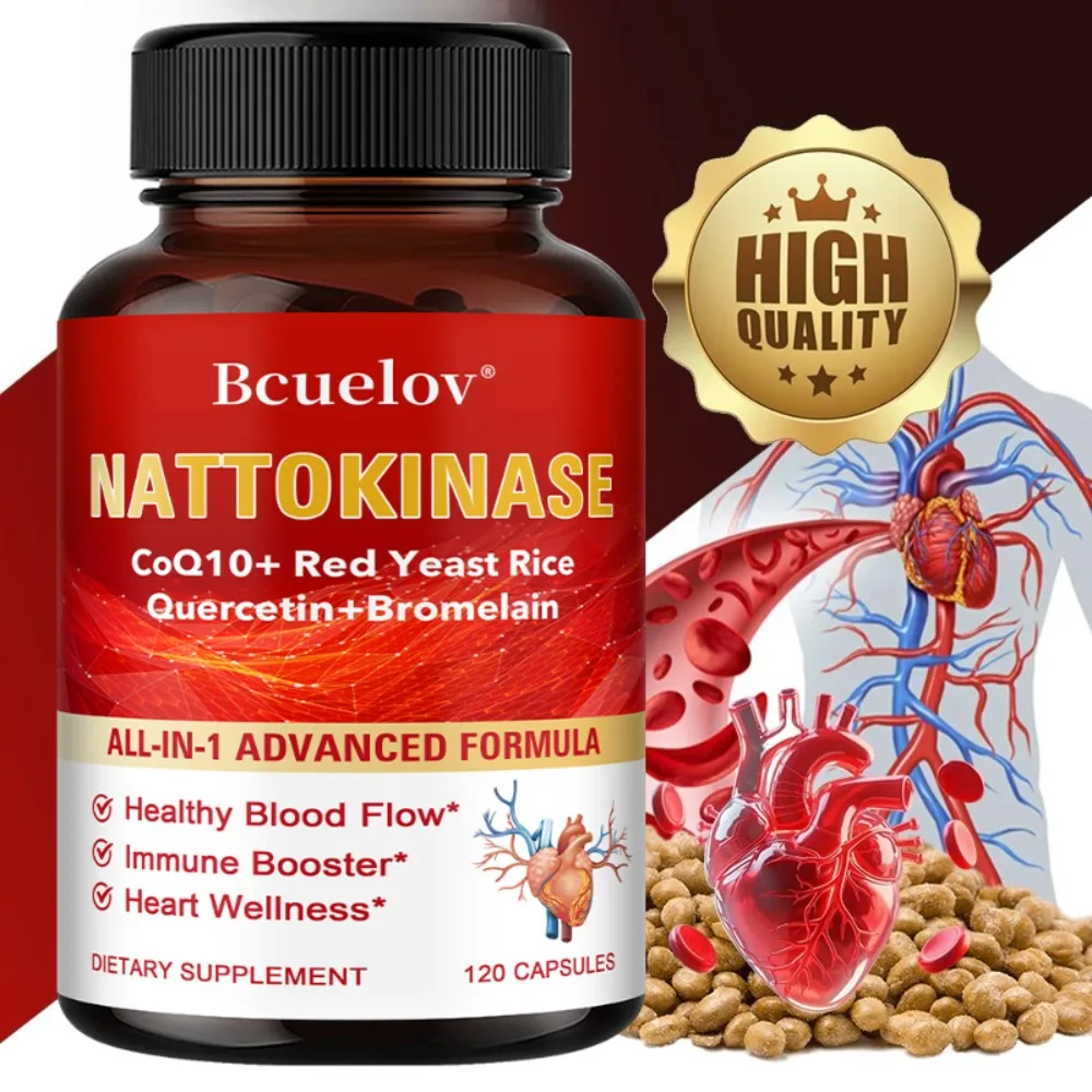 Nattokinase Capsules - Supports Heart and Circulatory Health, Helps Maintain Daily Health, Provides Energy, Non-GMO