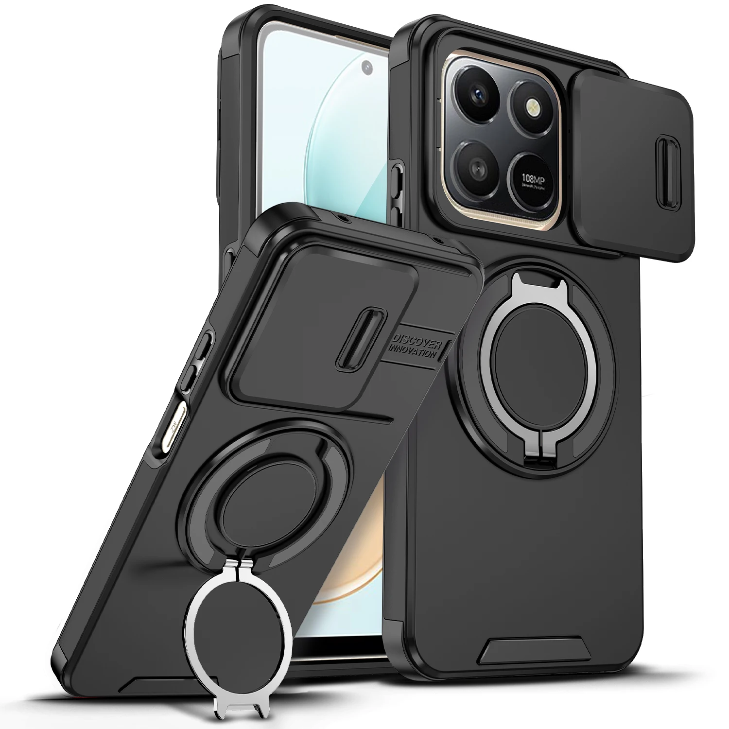 For Honor X7C Case Honor 200 Smart Phone Case Duty Rugged Armor Magnetic Bracket Slide Camera Protection Cover