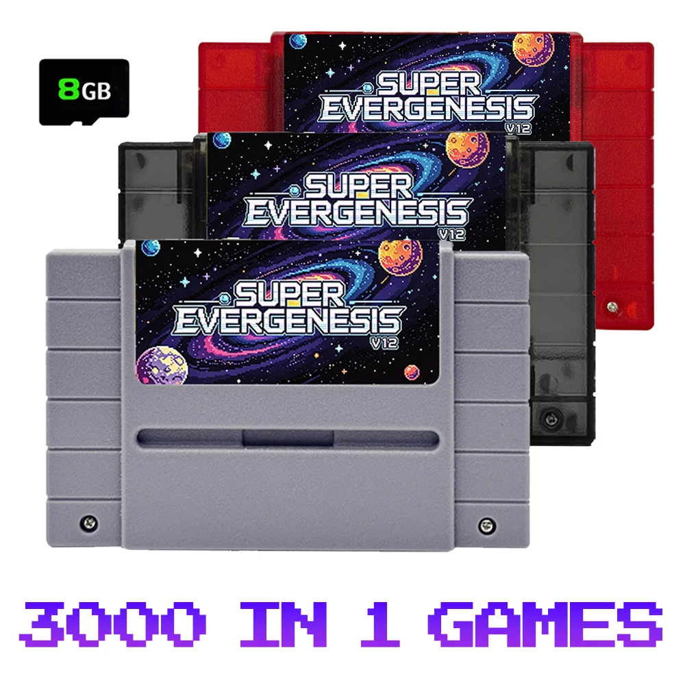 New 3000 in 1 SFC OS.V12 Game Card Multicartridge With 8GB TF Card For US SNES Video Game Console Game Accessories