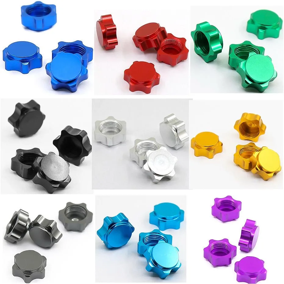 4PCS RC Car 17mm Aluminum Wheel Hex Nut Fine Anti-Dust Cover For 1/8 RC Hobby Car BuggyTruck Hop-Up Parts HSP94762 94886 Axial H