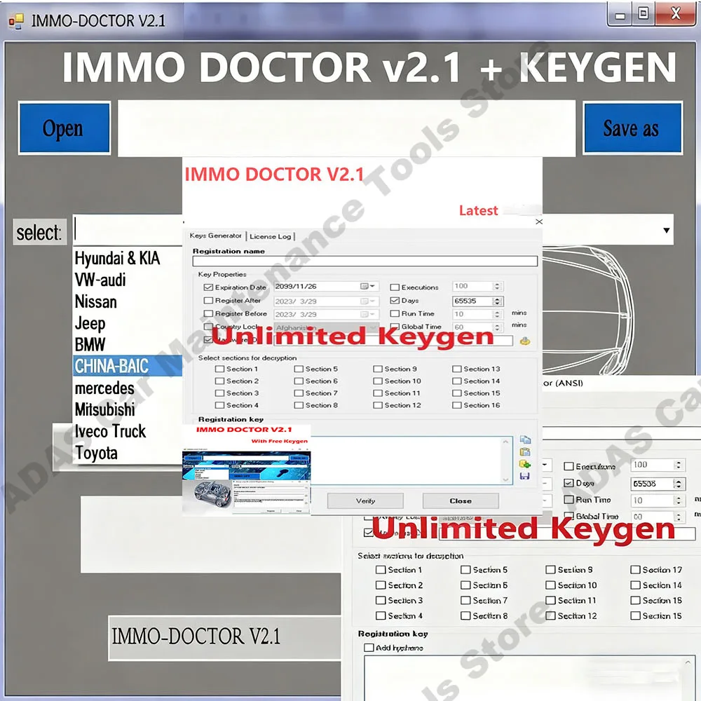 Escáner OBD2 IMMO DOCTOR V2.1 con generador de claves ilimitado, software Immo Off multimarca, ajuste de chip ECU para sim2k MT3