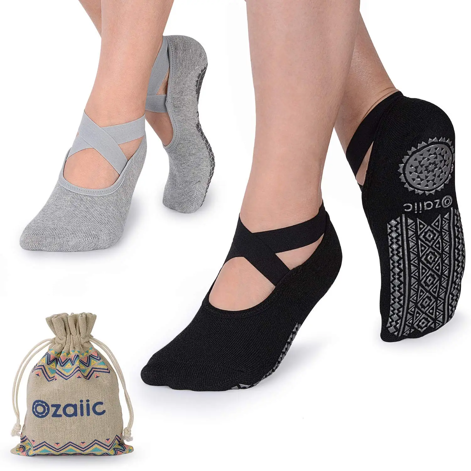 Grip Socks for Women, Non Slip Pilates Yoga Socks Non Slip Socks for Workout, Fitness Ballet Dance Workout Sports Socks Slipper