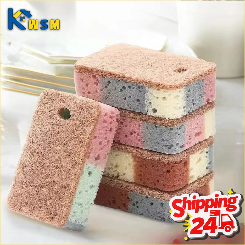 Dual Sided Dish Sponge Colorful Cellulose Sponges for Kitchen Utensil Cleaning Scouring Pads Household Cleaning Tool