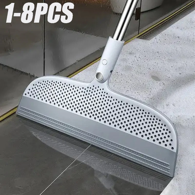 Magic Silicone Broom Lengthen Floor Cleaning Squeegee Pet Hair Dust Brooms Bathroom Floor Wiper Household Cleaning Tools