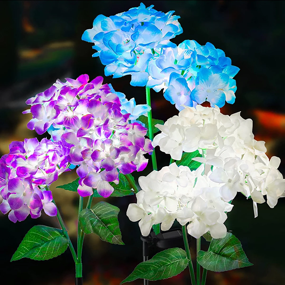 1pc Solar Hydrangea, LED Outdoor Solar Garden Lights, Solar Lawn Lights for Garden, Yard, Lawn and Pathway, Garden Lighting