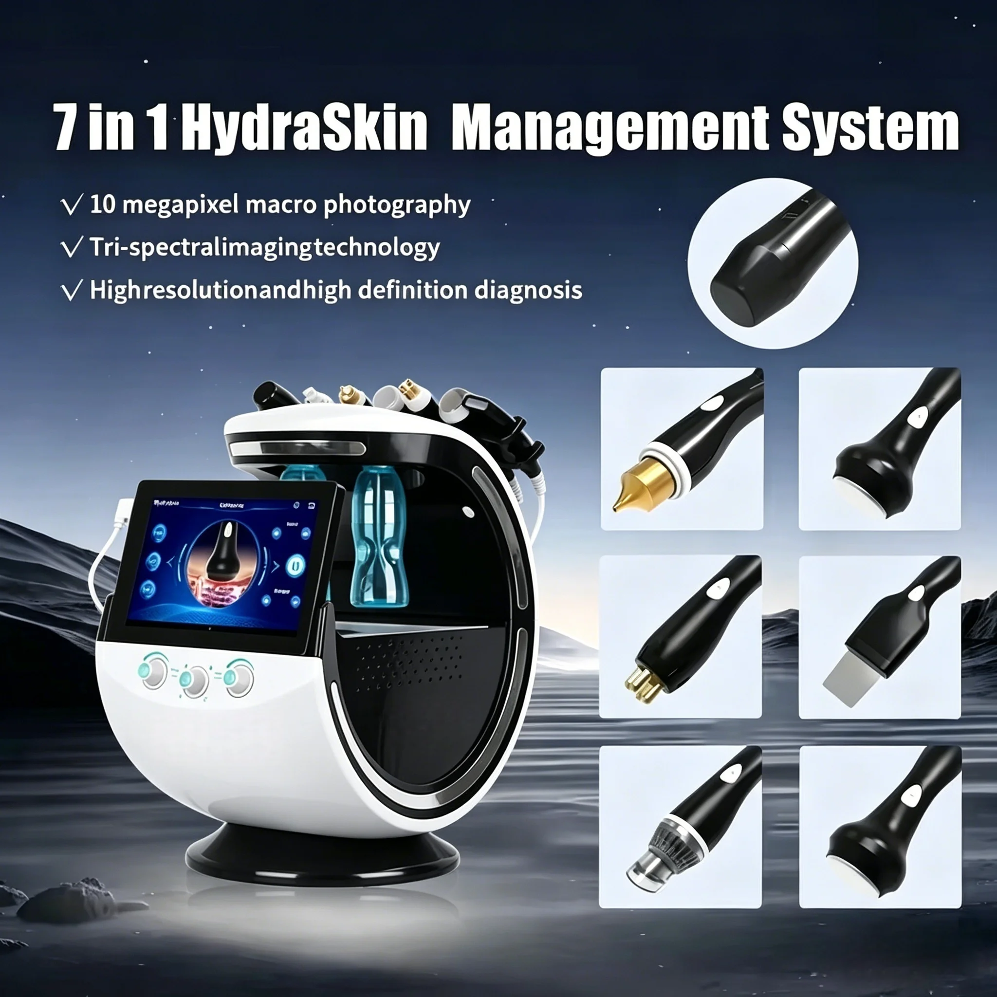 7 in 1 Hydra Skin Hydro Aqua Peel Oxygen Jet Hydro Facial Beauty Machine Other Home Use Beauty Equipment with Skin Analysis
