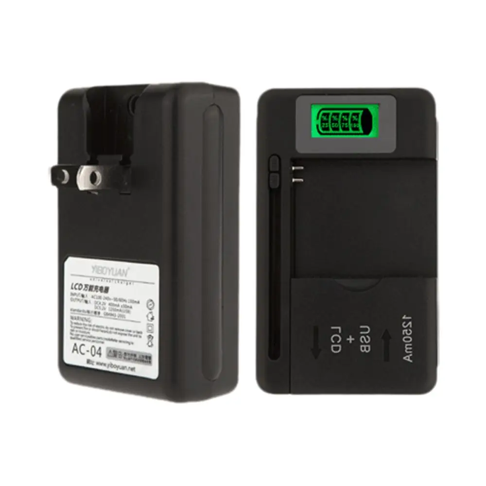Universal For Cell Phones LCD Indicator Screen Mobile Battery Charger Desktop Charger LCD Display USB Port