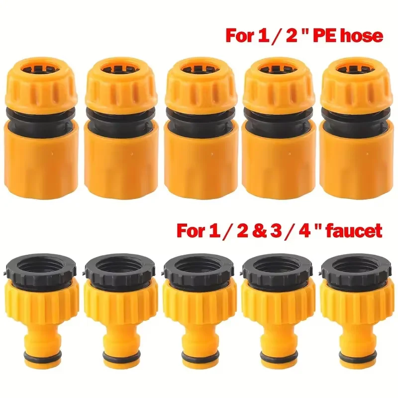 Garden Quick Hose Connector 1/2&3/4 End Double Male Hose Coupling Joint Adapter Extender Set For Garden Watering Accessories