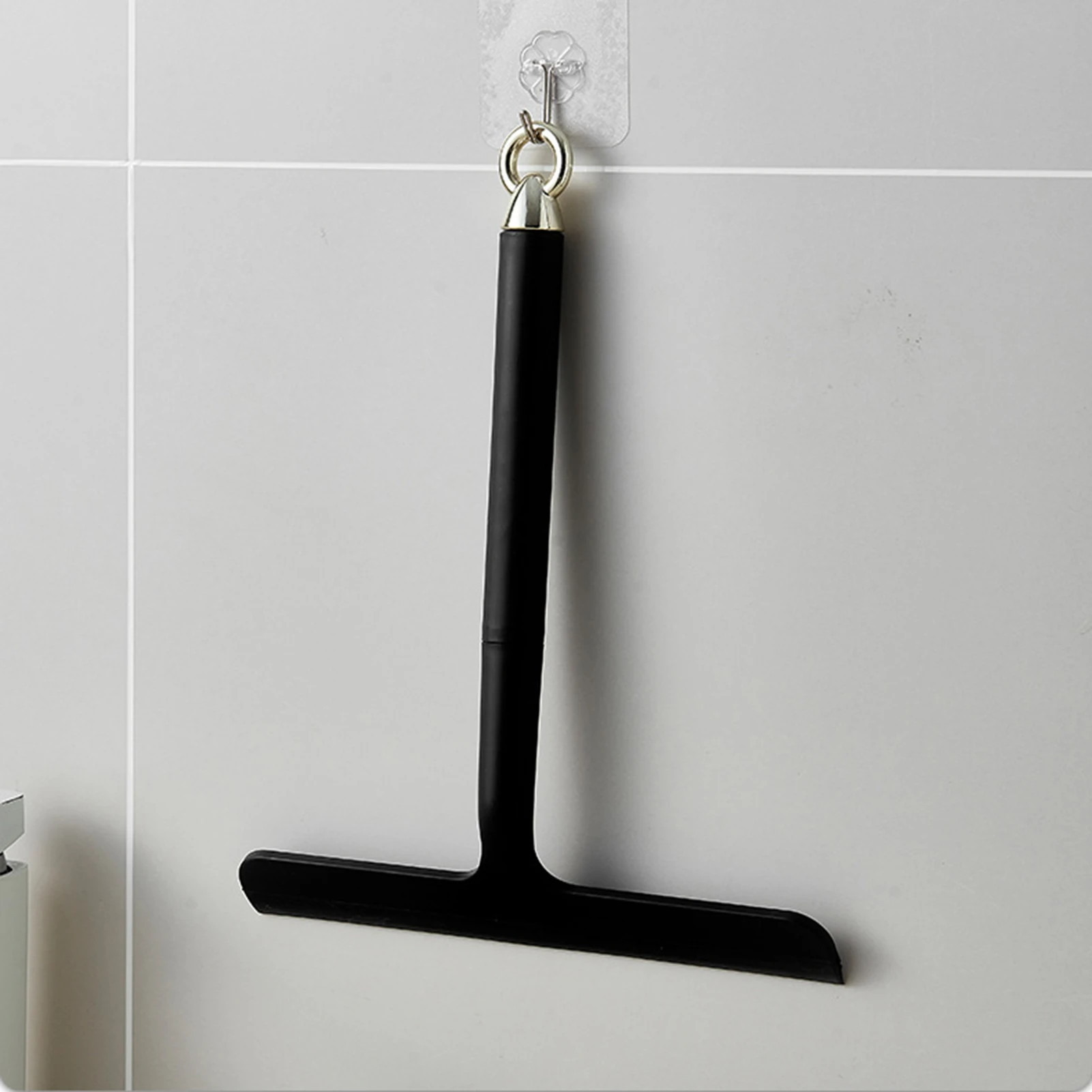 Silicone Squeegee with Plastic Handle Dual Blade Streak Free Glass and Mirror Cleaner for Windows Bathroom Household Use