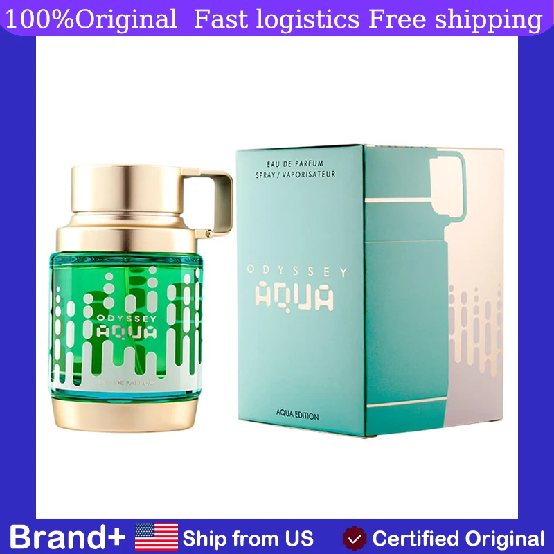 Original Arabic Perfume Armaf Odyssey Aqua Edition for Men Eau De Parfum Spray 3.4 Ounce luxury brand perfume high quality perfume long lasting fragrance Cologne Arabian women's perfume Pheromone